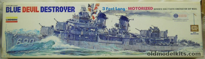 Lindberg 1/125 Blue Devil Fletcher Class Destroyer Motorized, 815M plastic model kit